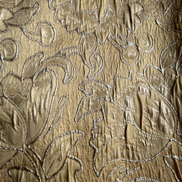 Perry Ellis Dresses & Skirts - Vintage Perry Ellis Skirt 10P Gold Floral Jacquard Pockets Lined Office Siren